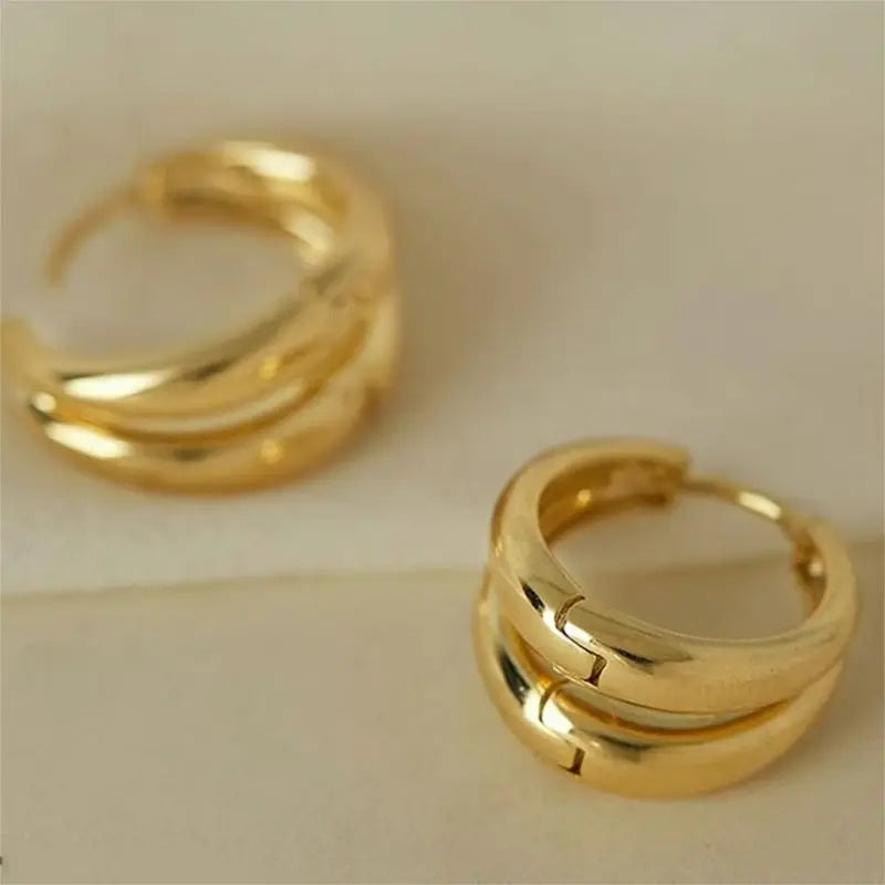 Hot Sale Fashion Metal Drop Earrings for Woman Vintage Hoop Earring Trend Classic Party Wedding Pendant Jewelry Gift