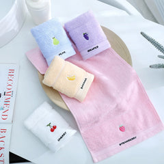 Cute Cartoon Fruit 100% Cotton Towels for Babies And Kids - Embroidered Soft Absorbent 25x45cm Face Washing Towels for Children