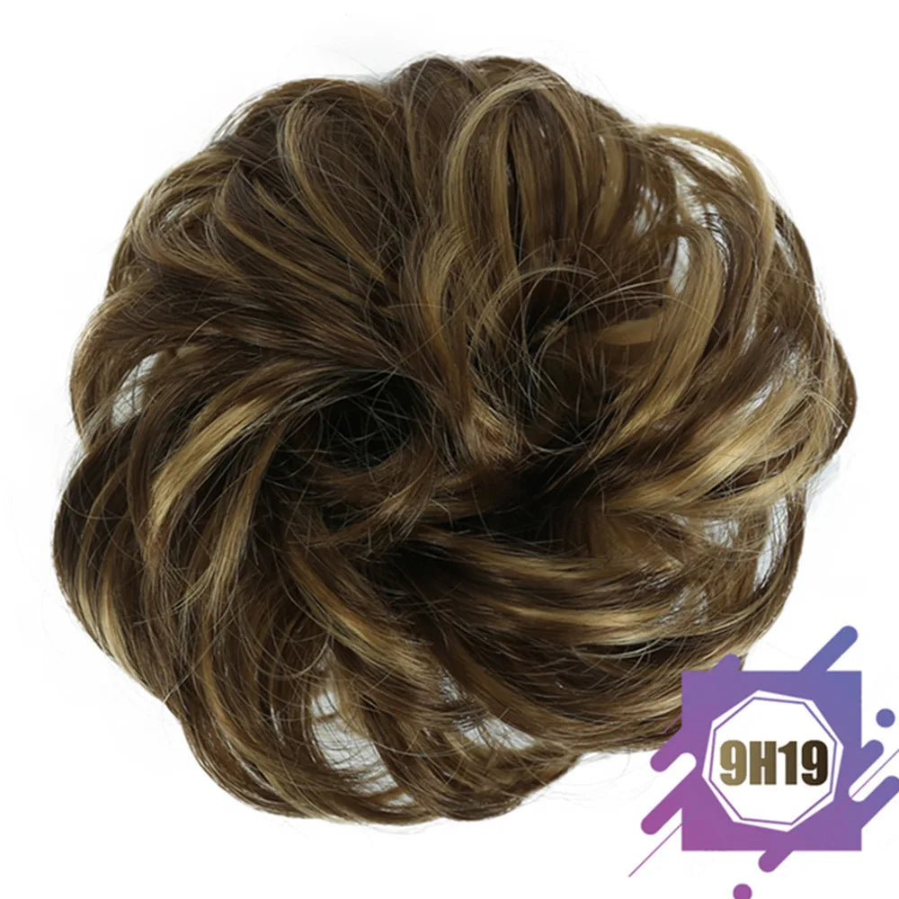 Synthetic Messy Hair Bun Chignon Scrunchies Fake Hair Band Braid Elastic Hairpiece Ta alternate view