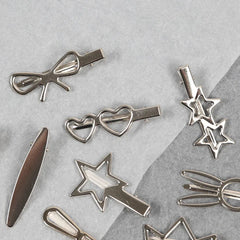Y2K Duckbill Hairpin Sliver Metal Hair Clips Women Girls Personality Bangs Side Headwear Barrettes Hairclip Styling Accessories