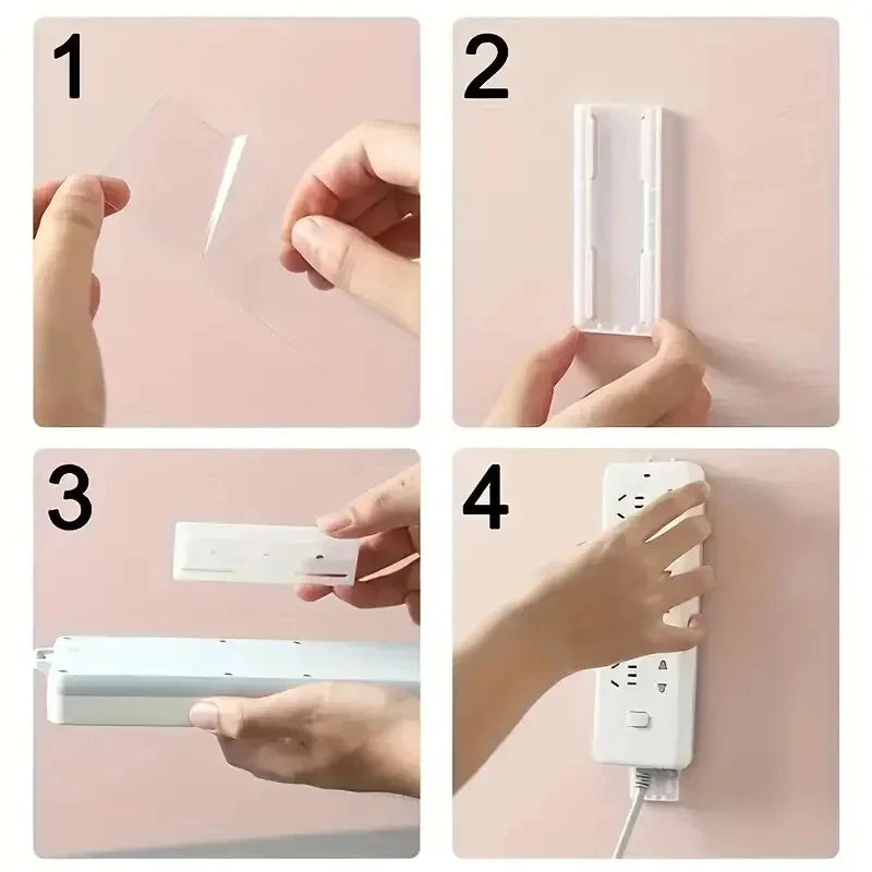1/2/5/10PCS Self-Adhesive Desktop Socket Fixer Hanging Power Strip Cable Organizer Wall Holder Fixator Removable Wall-Mounted