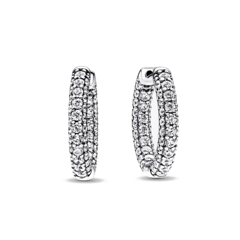 925 Silver Heart Snowflake Moon Earrings | Fine Stud Earrings for Women lifestyle view