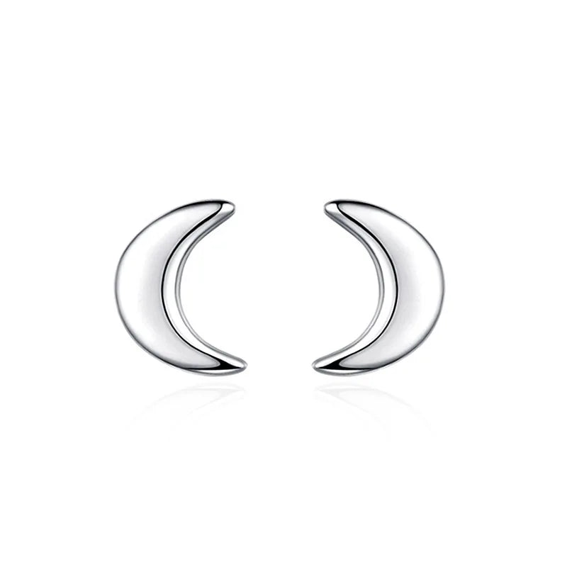 925 Silver Needles Lovely Mini Stud Earrings Women Cute Heart Star Moon Daisy Christmas detail view