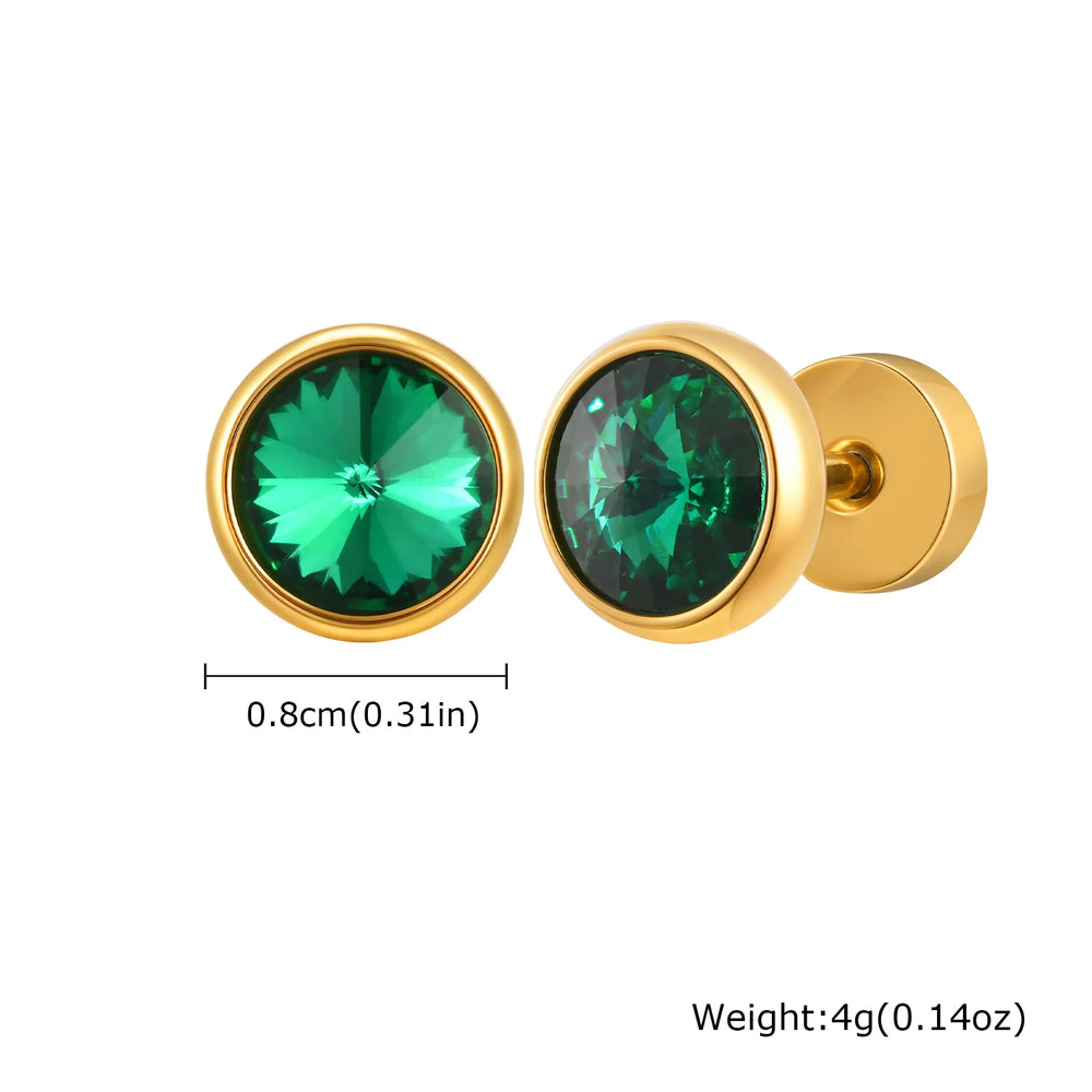 Anti Allergy Round Zircon Stud Earring for Men,AAA CZ Stone Stainless Steel Ear Stud, lifestyle view