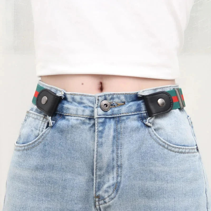 Simple And Fashionable Women'S Belt Elastic Lazy Men'S Belt Woven Invisible And Sea additional angle