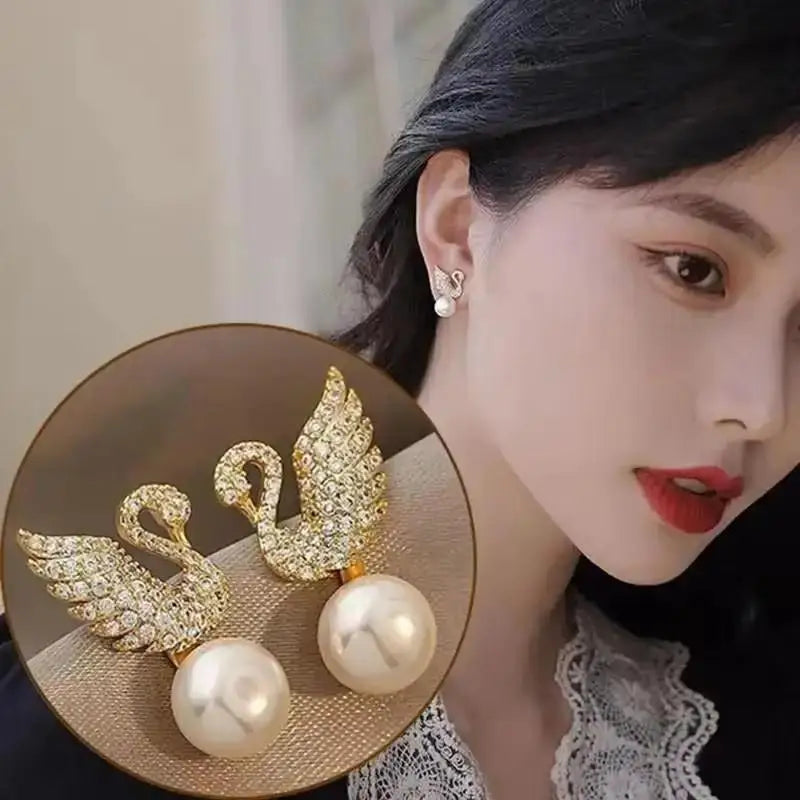 Korean Fashion Seven Star Zircon Earrings | Luxury Crystal Stars Stud Earrings additional angle