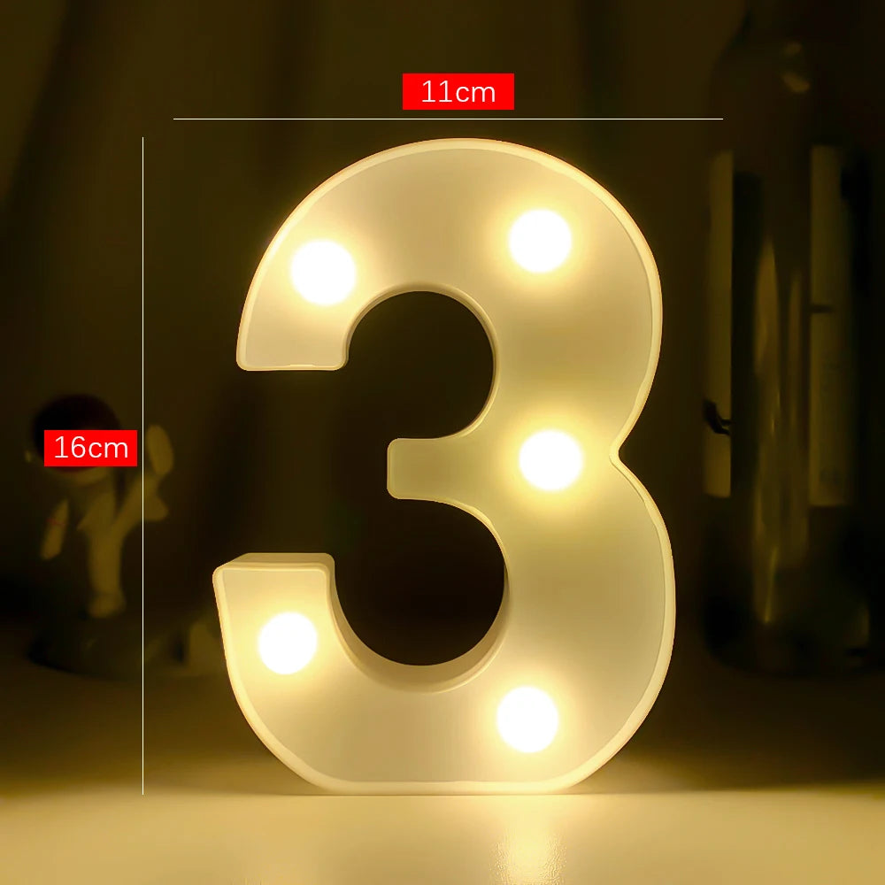 Creative Luminous Letter Night Light | Battery-Powered LED Decor for Parties detail view
