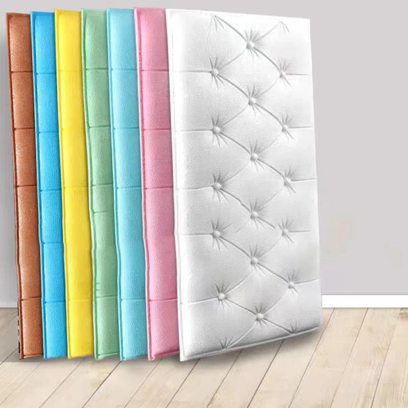 Anti-collision Foam Wallpaper Bedside Sticker | Self-adhesive Soft 3D Wall Padding fo lifestyle view