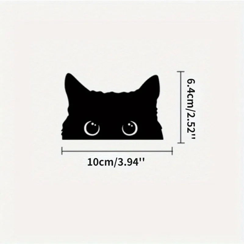 Vinyl Car Sticker Accessory - Waterproof Styling Cover for Car Decoration - Adorable Poor Cat Design with Big Eyes for Car