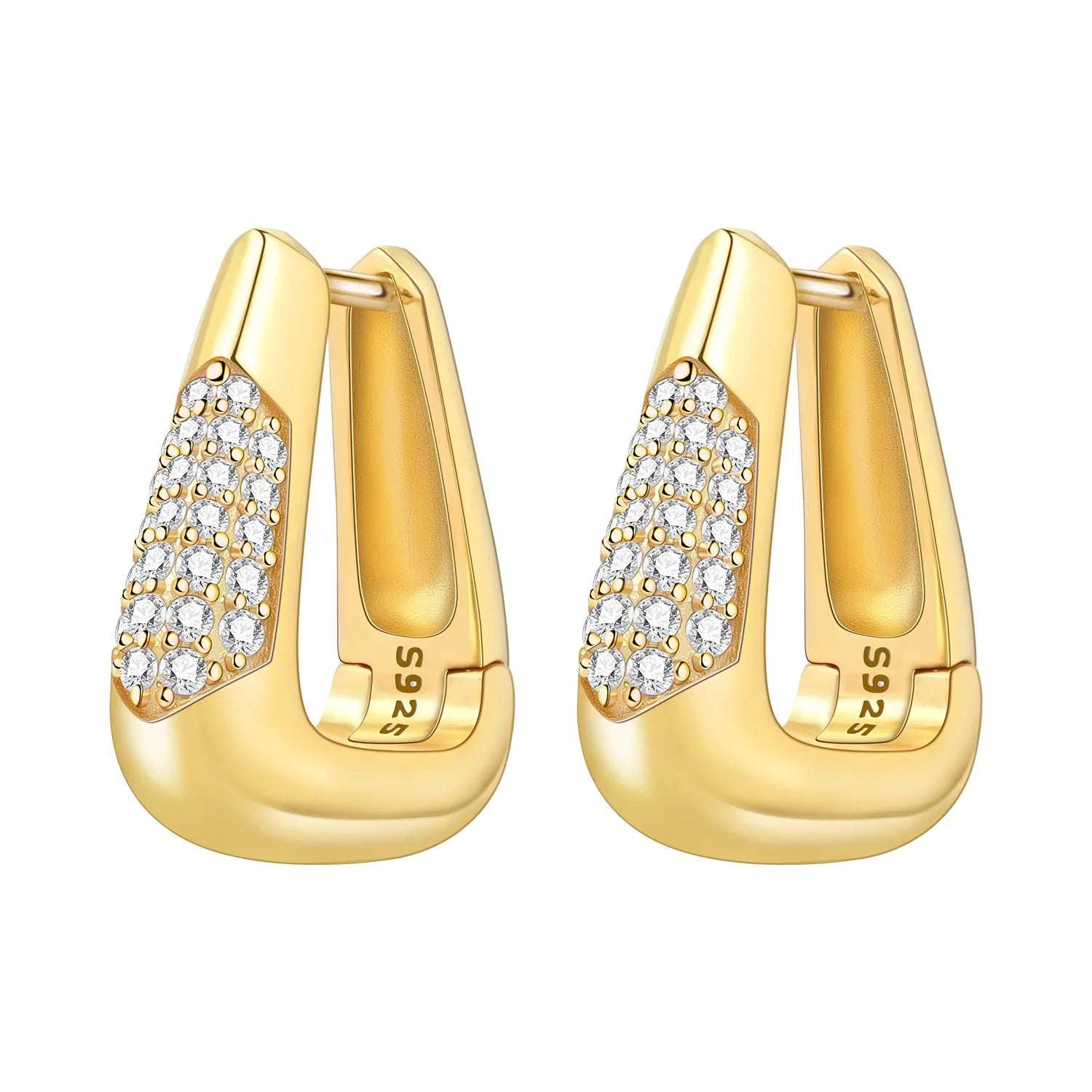 Original 925 Sterling Silver Planet Starlight Earrings Fashion 18K Gold Hoop Earring f close-up view