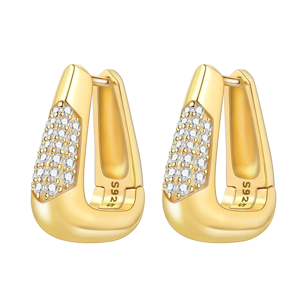 Original 925 Sterling Silver Planet Starlight Earrings Fashion 18K Gold Hoop Earring f close-up view