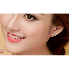 New in 925 Sterling Silver Angel Wings Zircon Stud Earrings For Women Luxury Designer alternate view