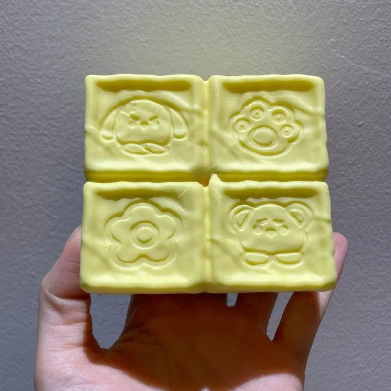 Squishy Strawberry Cube Stress Relief Toy | Slow Rebound Sensory Fidget Squeeze alternate view