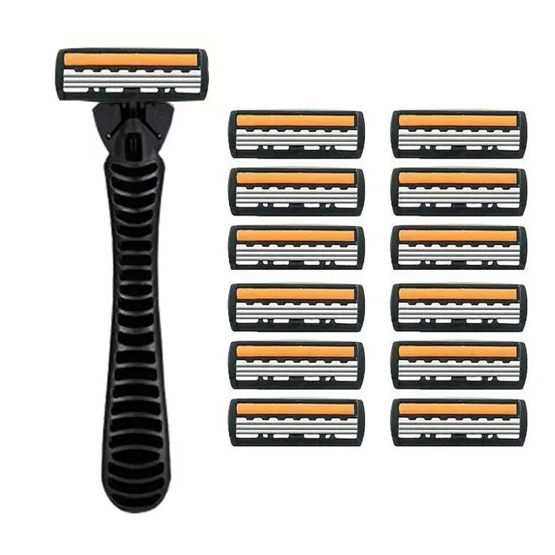 3-Layer Shaver Sack Premium Stainless Steel Safety Razor with Replaceable Blades - Smooth and Comfortable Shave for Men and Wome