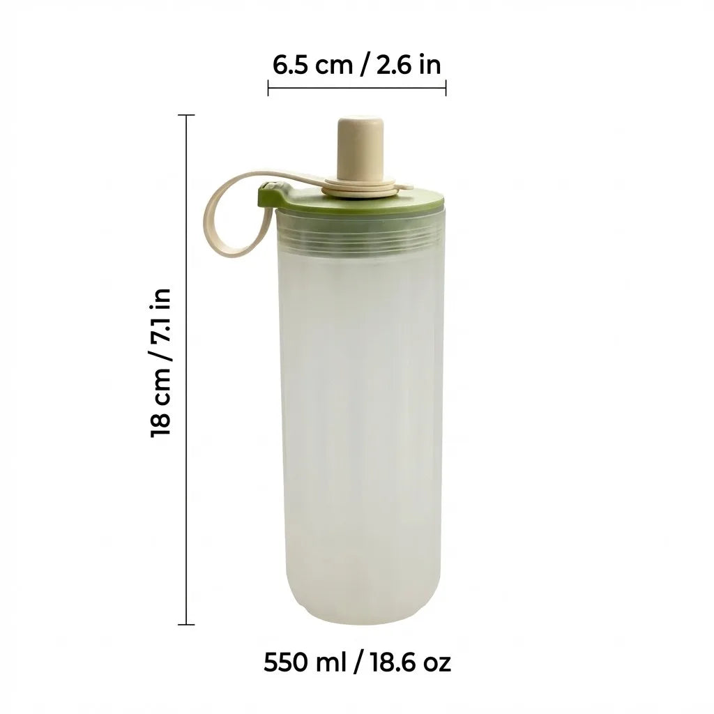 Transparent Plastic Tea Milk Coffee Mug Portable Cold And Hot Water Cup With Straw&Ha lifestyle view