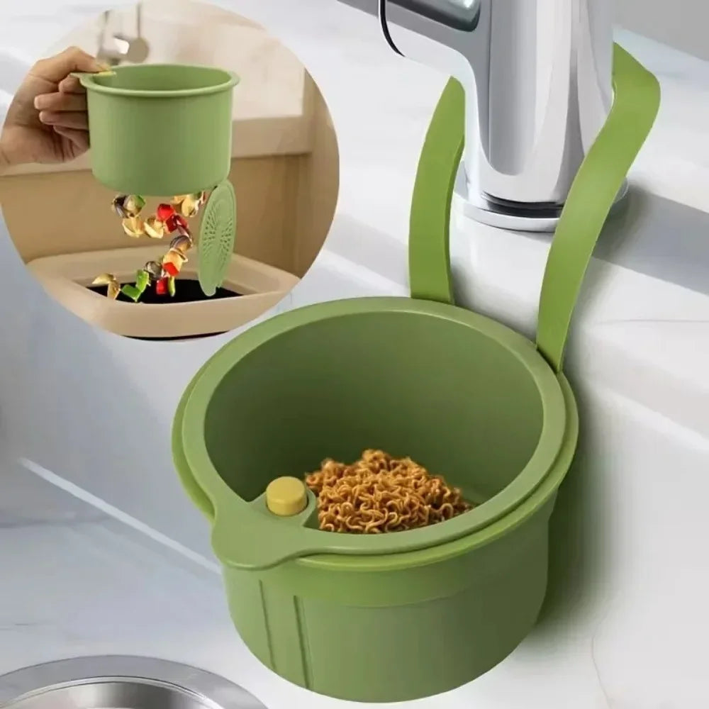 2 IN 1 Faucet Hanging Sink Drain Basket Detachable Bottom Cover Food Residue Filter R alternate view