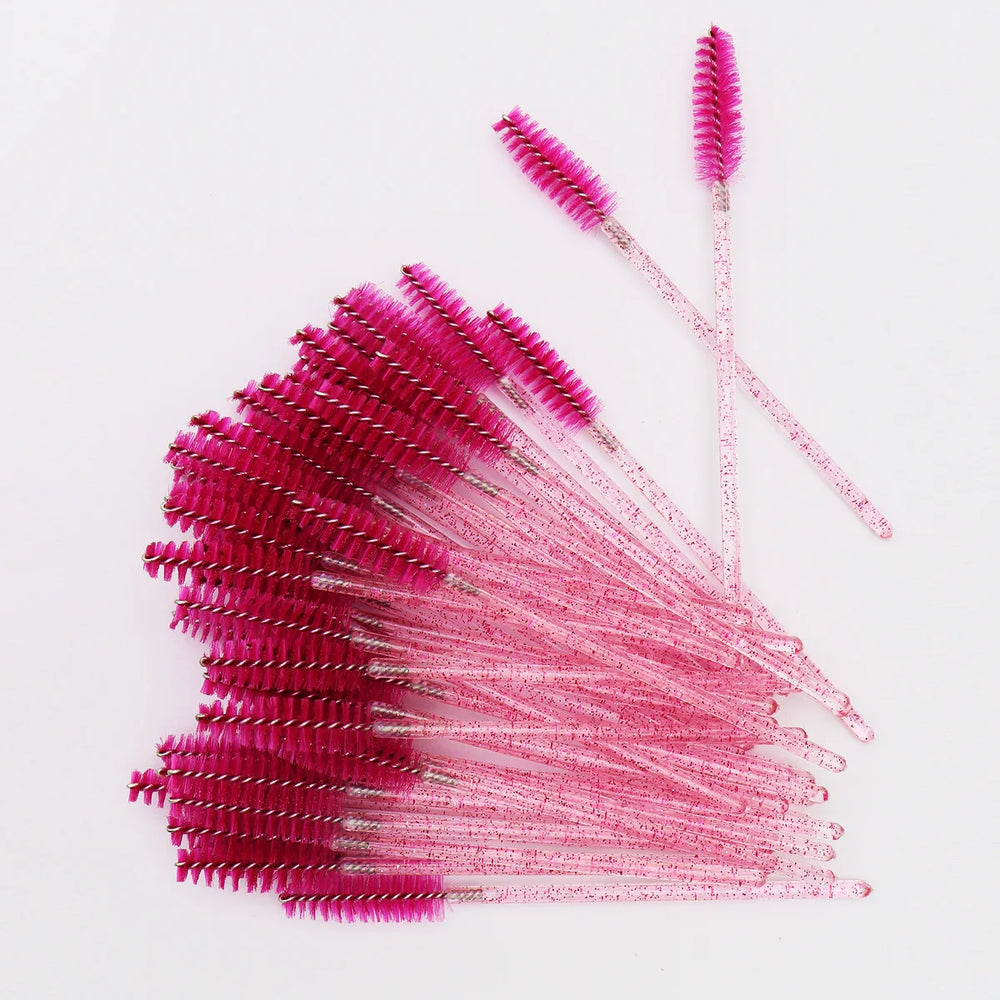 50Pcs Crystal Eyelashes Brush Comb Disposable Eye Lashes Extension Mascara Wands Ma additional angle