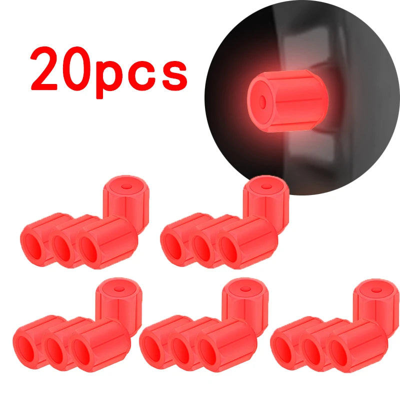 Luminous Tire Valve Caps Car Motorcycle 4/8/20 Pcs close-up view