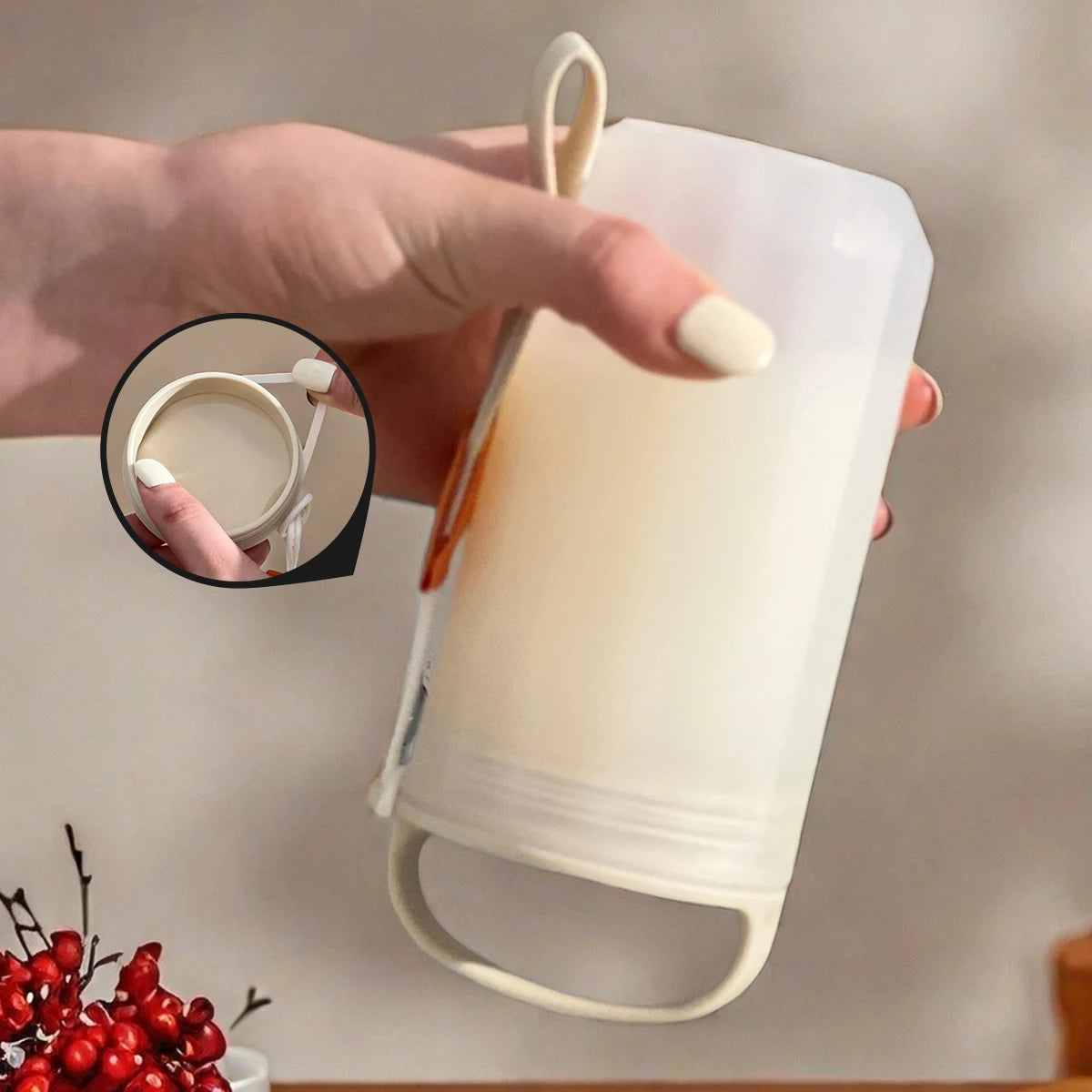 WORTHBUY Portable Plastic Water Bottle With Handle Leak-proof Heat-resistant Tumbler lifestyle view