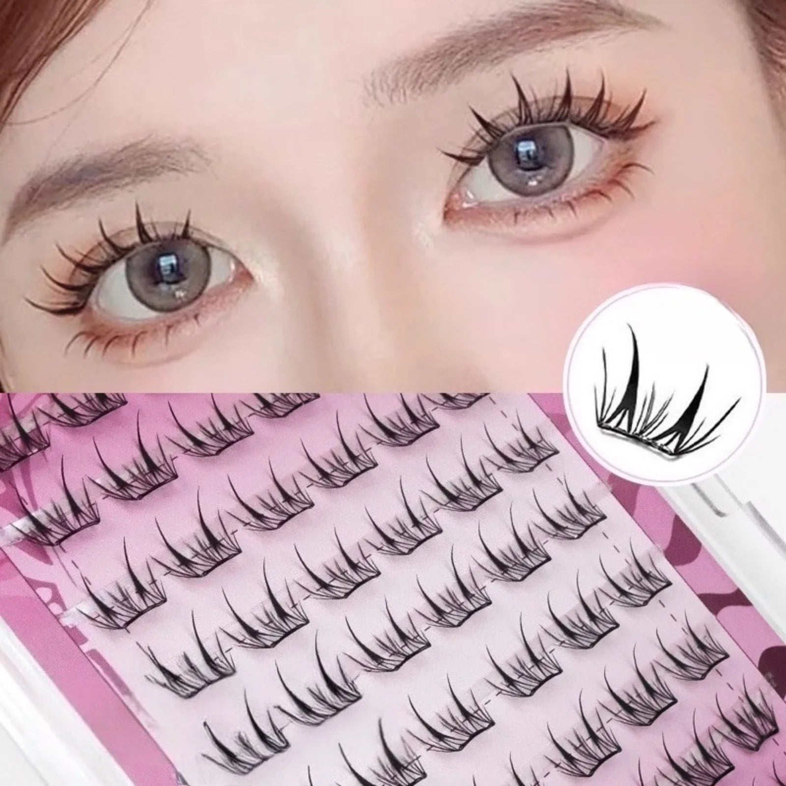 Self Adhesive Cluster Lash Extensions No Glue Needed Fluffy Manga Individual Lashes R alternate view