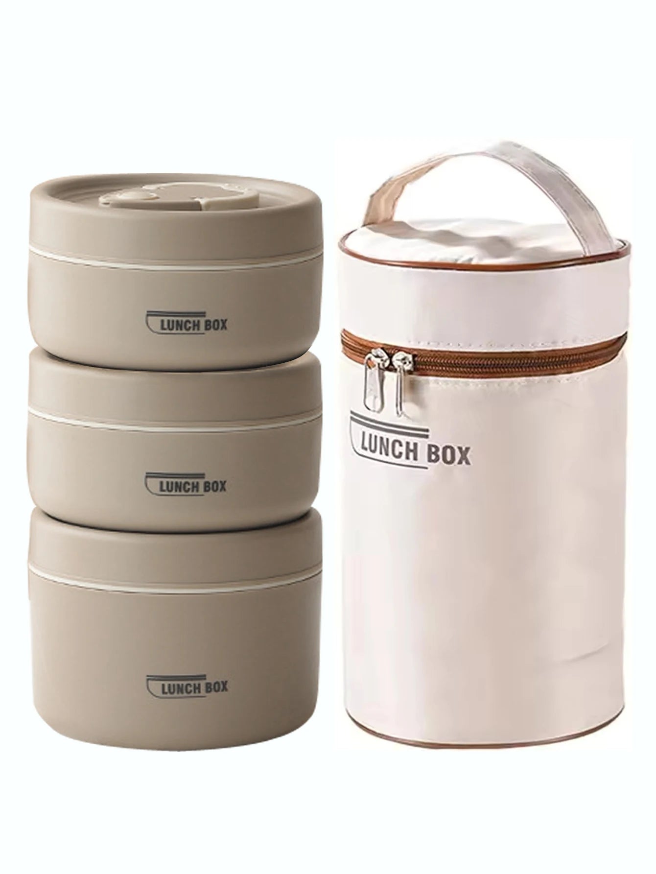 Portable Insulated Food Lunch Container | Thermal Lunch Box with Stackable Bowls detail view