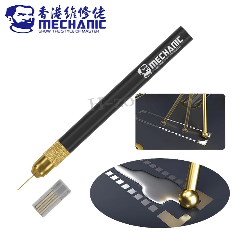 MECHANIC SW-5S Gold Plated Tin Dragging Needle Set | Ultralight Carbon Fiber Holder for FPC Connecto