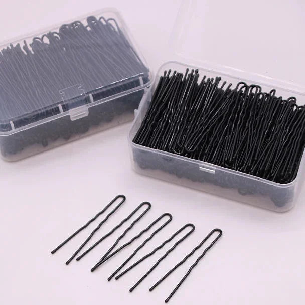Black U Shaped Hair Pins Strong Hold Metal Bobby Pins Versatile Updo Hair Clip for Br alternate view