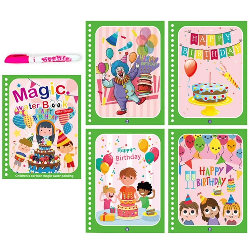 Children Early Education Toys Magical Book with Pen Water Drawing Montessori Toys Gift close-up view