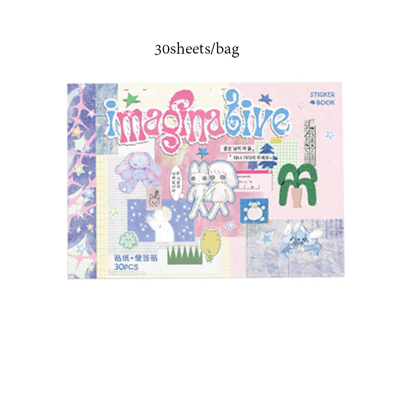 Mr. Paper Duplex Sticker Book 30 Sheets | Korean Cute Style Creative Handbook Materia alternate view