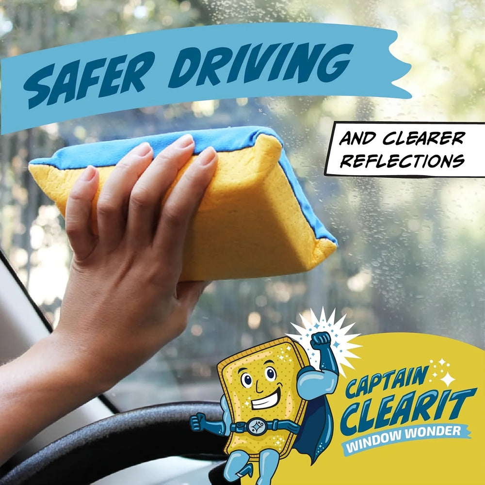 Large Size Super Absorbent Anti Fog Sponge, Suitable for Cars, Mirrors, Glass, Etc. - Easy to Clean,