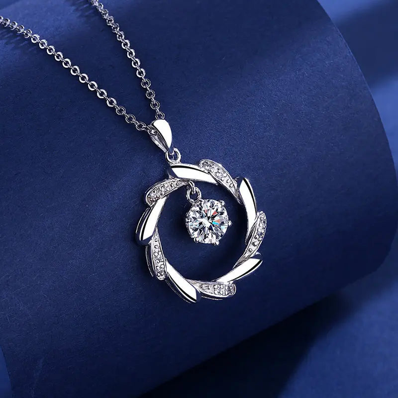 925 Silver Necklace Pendant Shining Zircon for Women Wedding Sterling Silver Jewelry alternate view