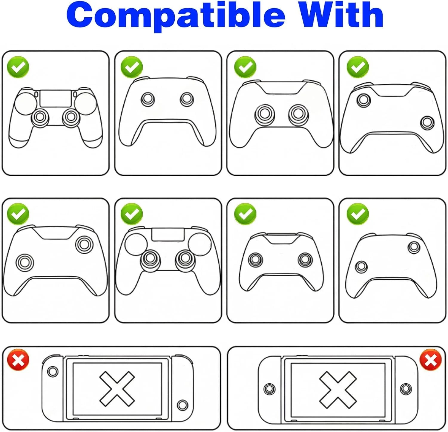 28 Pack Silicone Anti-Slip Thumb Grips for PS5 PS4 Controller | Multicolor Joystick additional angle
