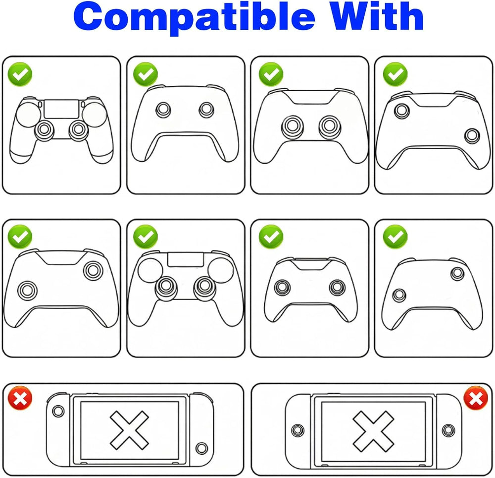 28 Pack Silicone Anti-Slip Thumb Grips for PS5 PS4 Controller | Multicolor Joystick additional angle