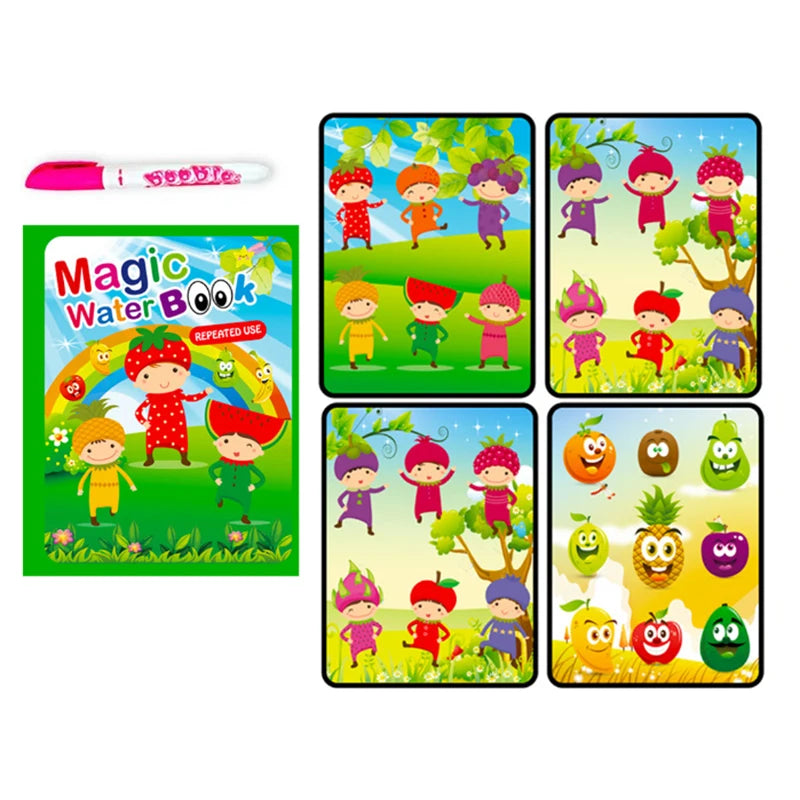 Children Early Education Toys Magical Book with Pen Water Drawing Montessori Toys Gif alternate view