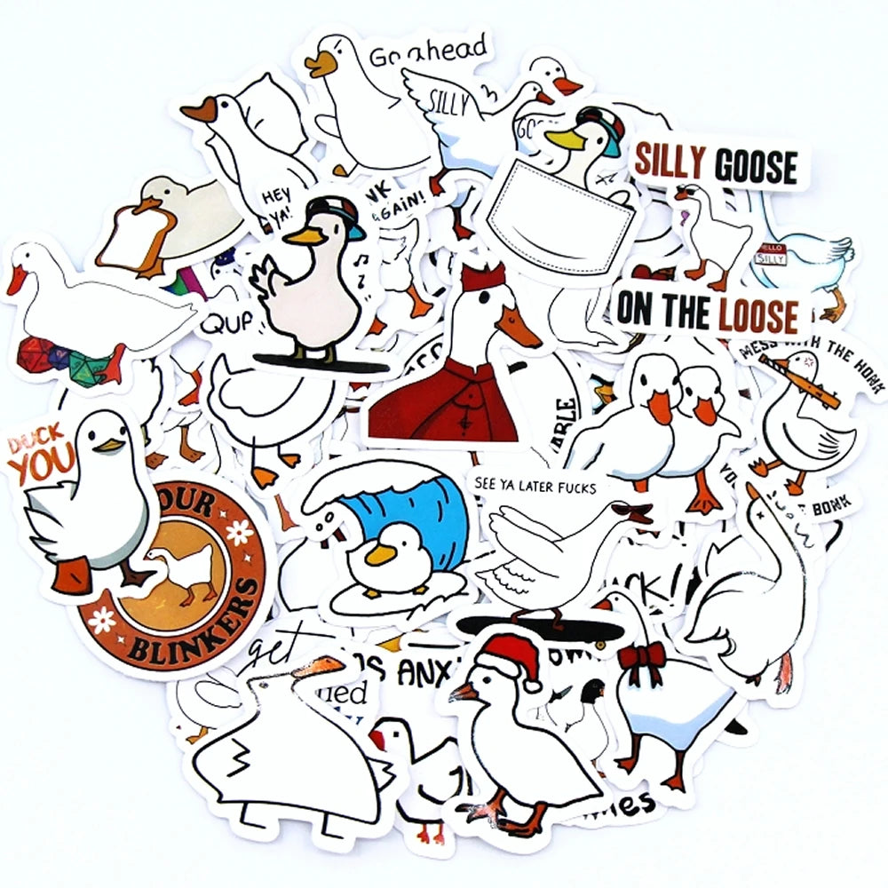 Kawaii Call Duck Stickers 10/50/100pcs | Cute Cartoon Decals for Kids DIY Laptop Scrapbook Stationer