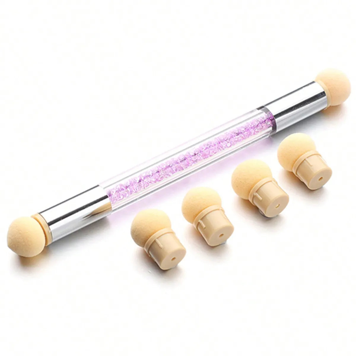 Double-ended Gradient Shading Pen Dotting Brush Head Sponge Rhinestone Handle Nail additional angle