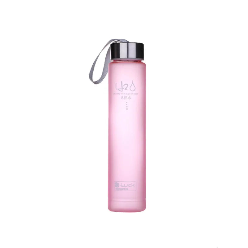 Creative Candy Color Portable Leak-proof Water Bottles Frosted Sport Unbreakable Plas lifestyle view