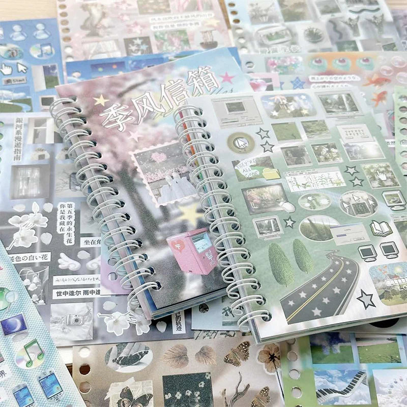 Mr. Paper Time Reshaping Cut Film Sticker Book | 30pcs Coil Design for DIY Scrapbook N close-up view