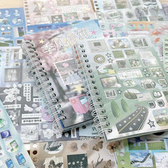 Mr. Paper Time Reshaping Cut Film Sticker Book | 30pcs Coil Design for DIY Scrapbook N close-up view