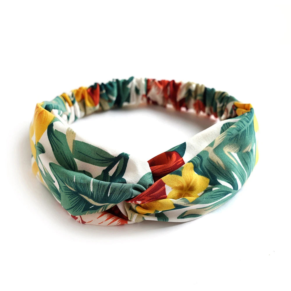 Fashion Bohemian Style Hair Bands Elastic Yoga Headband Women Headwear Print Vintage lifestyle view