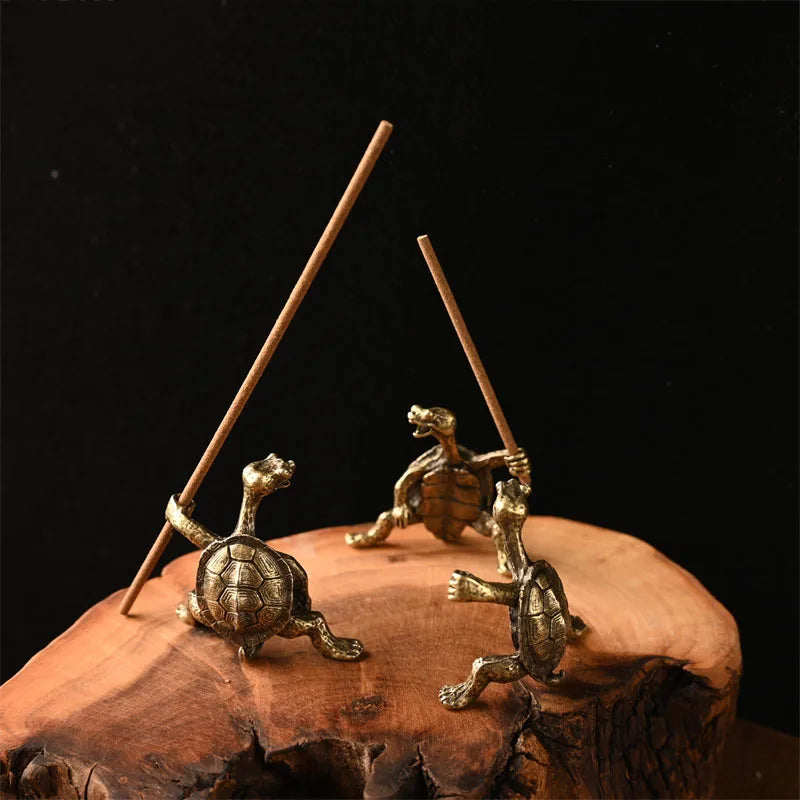 Antique Alloy Kung Fu Turtle Incense Holder | Home Decor Line Incense Burner lifestyle view