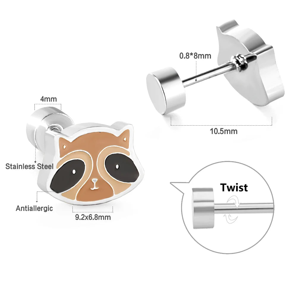 Cute Acrylic Animal Stud Earrings | Surgical Steel Hypoallergenic Earrings for Women alternate view