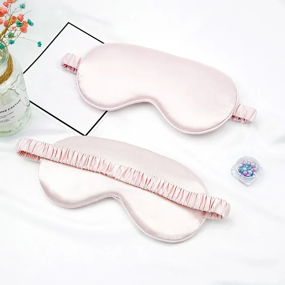 Silk Sleep Eye Mask for Women | Travel Blindfold with Light Blocking close-up view