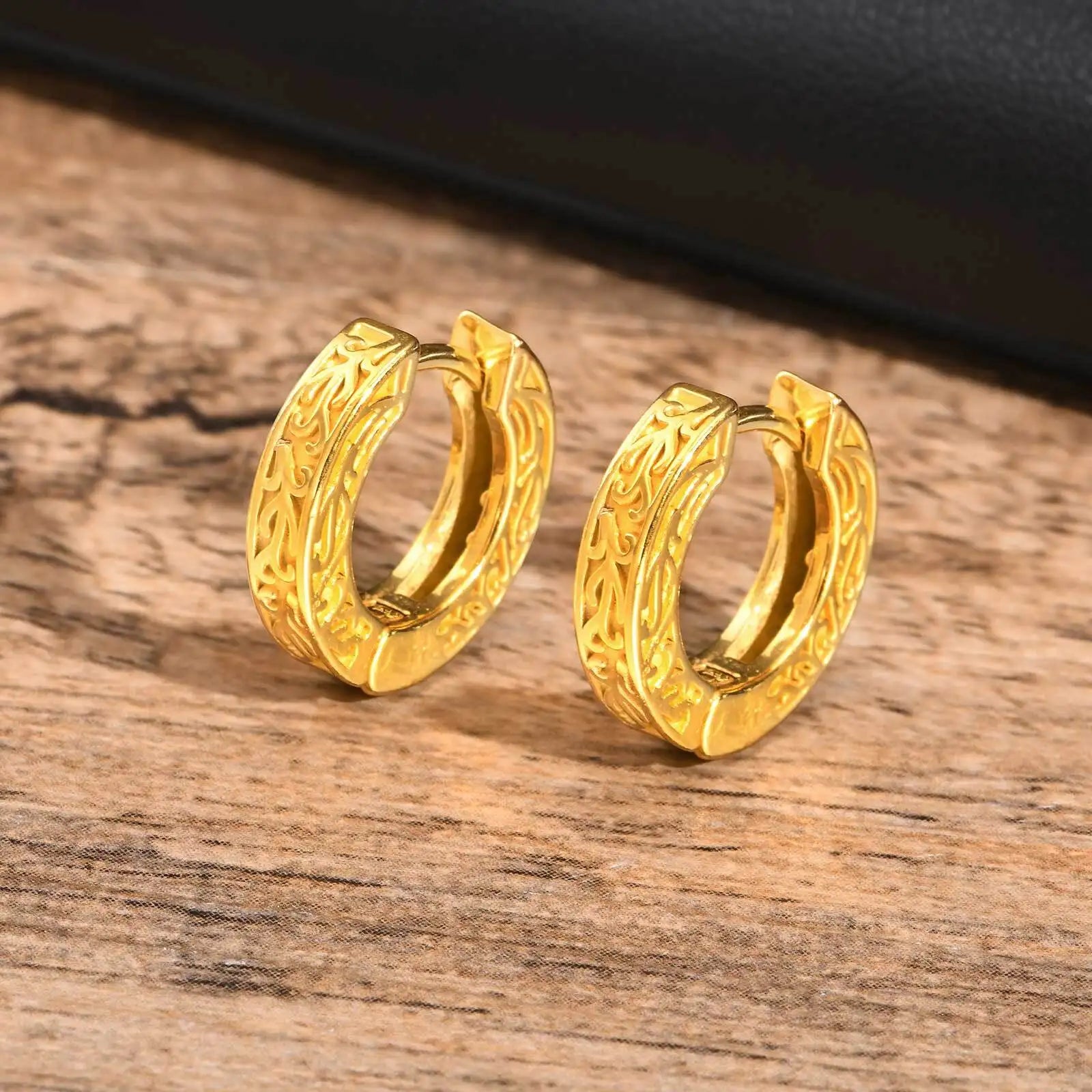 Totem Hoop Earrings for Men and Teens | Hypoallergenic Stainless Steel Huggies additional angle