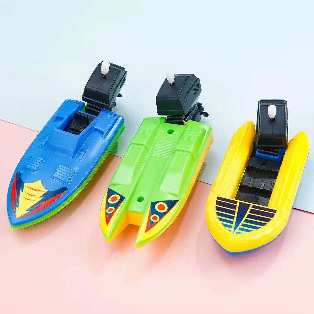 1pc Speed Boat Clockwork Toys Ship Wind Up Toy Float In Water Kids Toys Classic Batht alternate view
