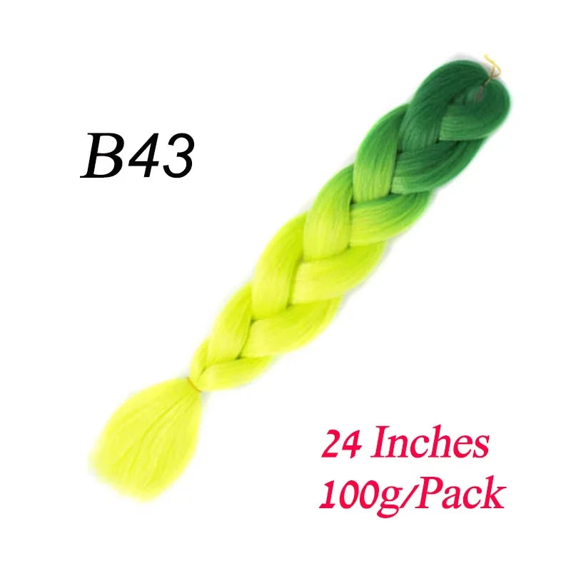 Lihui Pre Stretched Jumbo Braid Hair Extensions 24 inch | Kanekalon Synthetic Hair for African Braids