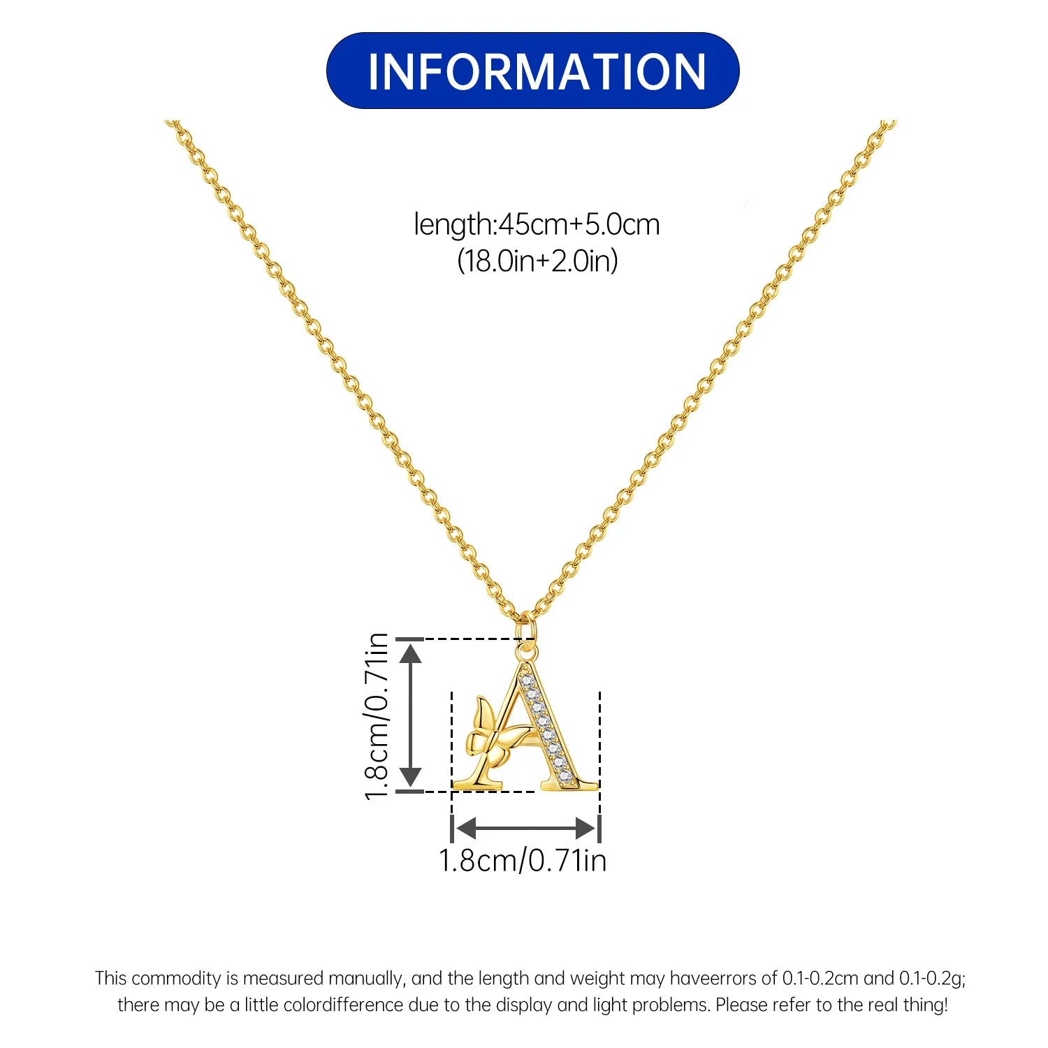 925 Sterling Silver Butterfly Initial Necklace | 26 Letter Y-Shaped Pendant for Women detail view