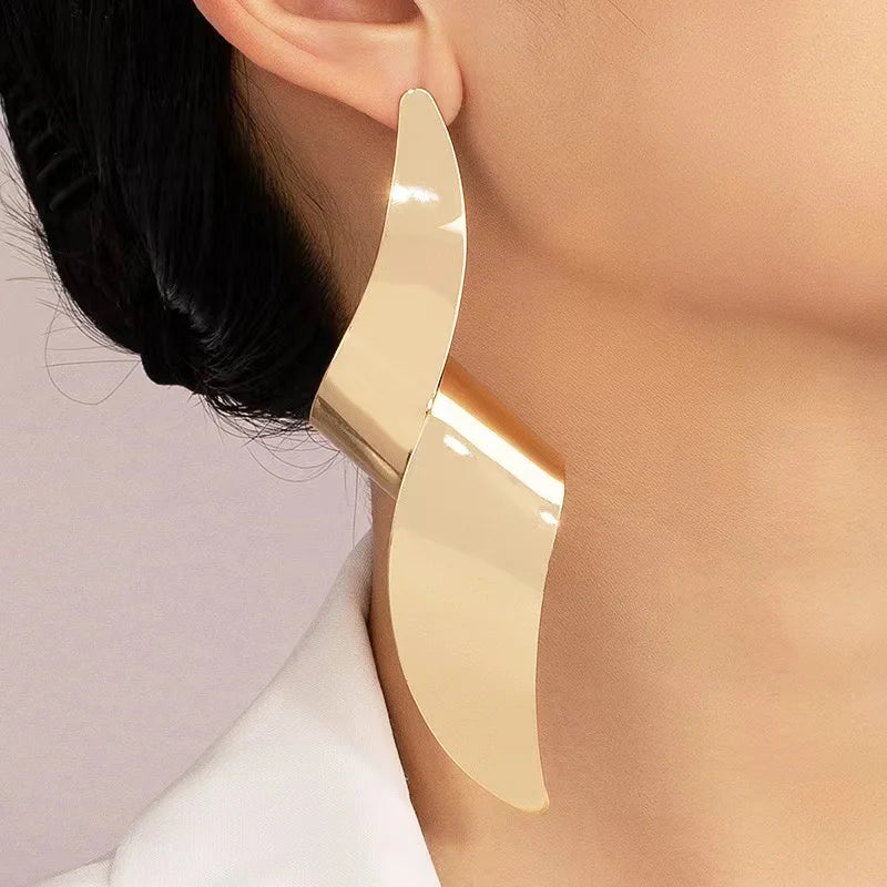 Irregular Geometric Red Earrings for Women lifestyle view