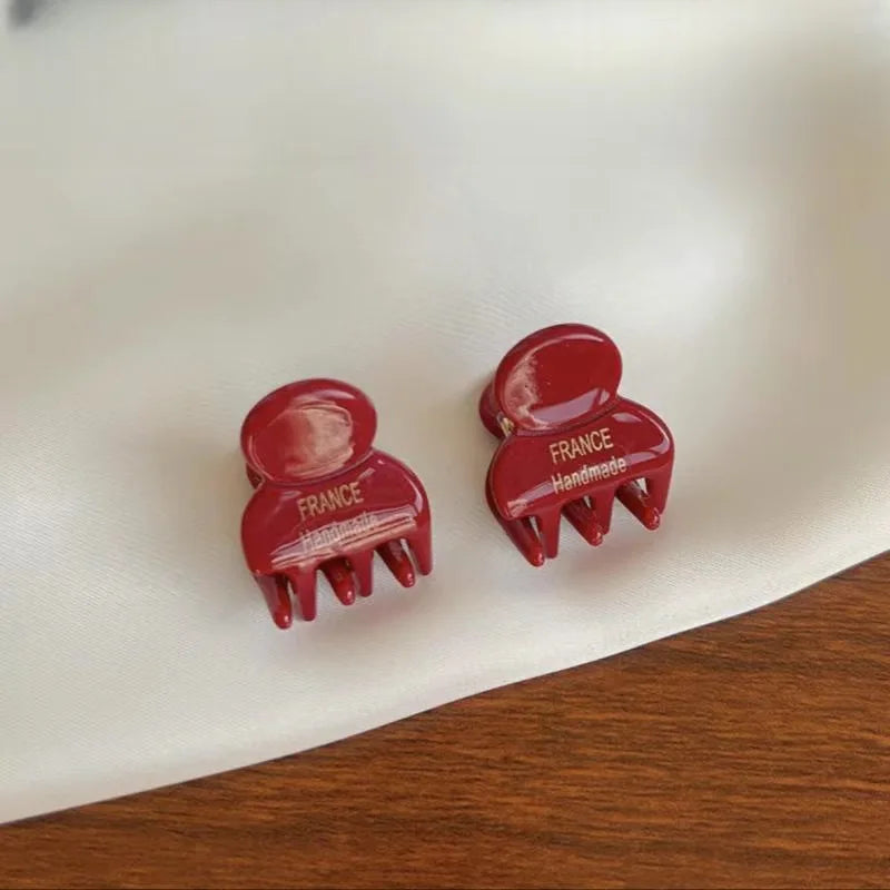 Mini 2cm Acetate Small Hair Claw Side Pins 2Pcs/Set Acetate Hair Crabs for Girls Cu additional angle