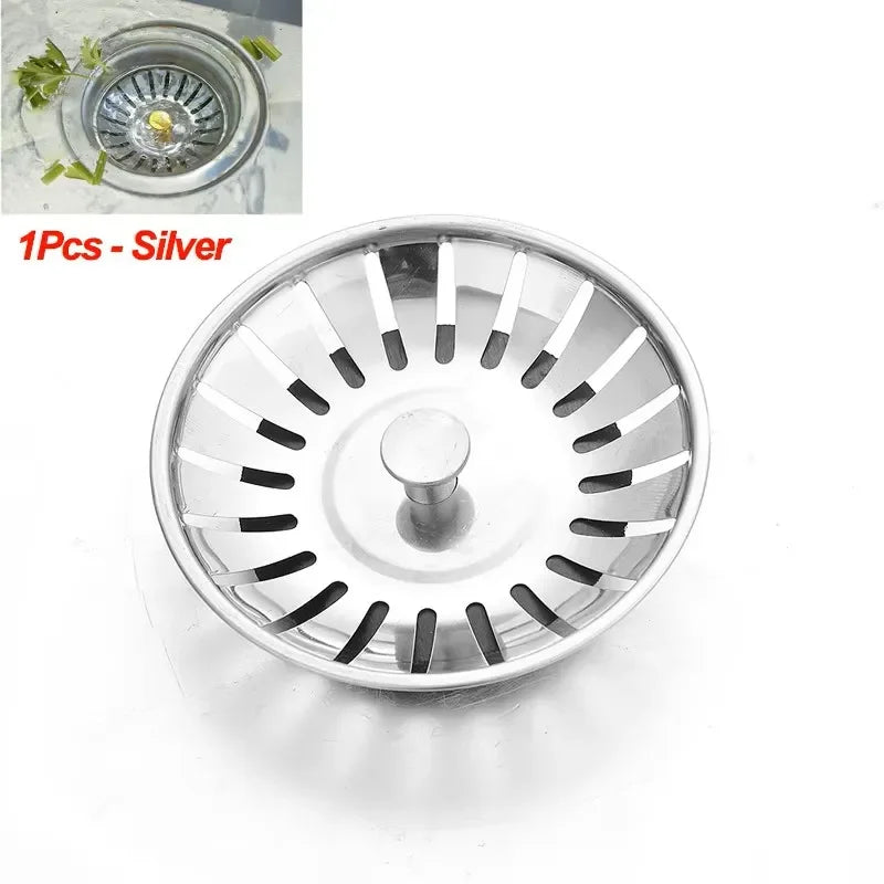 Stainless Steel Kitchen Sink Filter Hole Bathtub Hair Catcher Stopper Bathroom Sewer Dra detail view